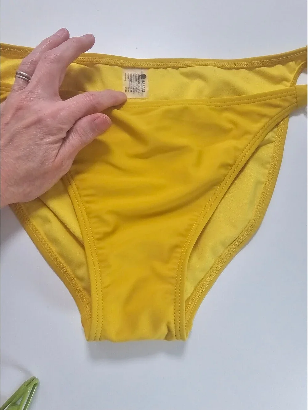 Hapari Yellow High-Waisted Bikini Bottoms with Tassel Ties